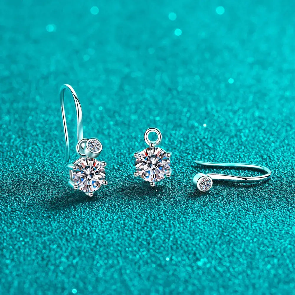 2 Carat Moissanite 925 Sterling Silver Earrings - SmileBen
