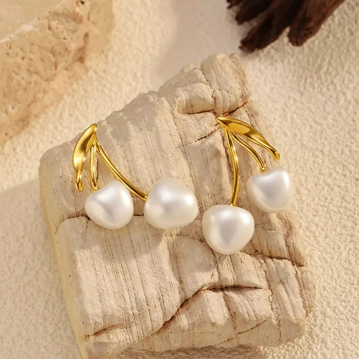 Pearl Cherry Drop Earrings - SmileBen