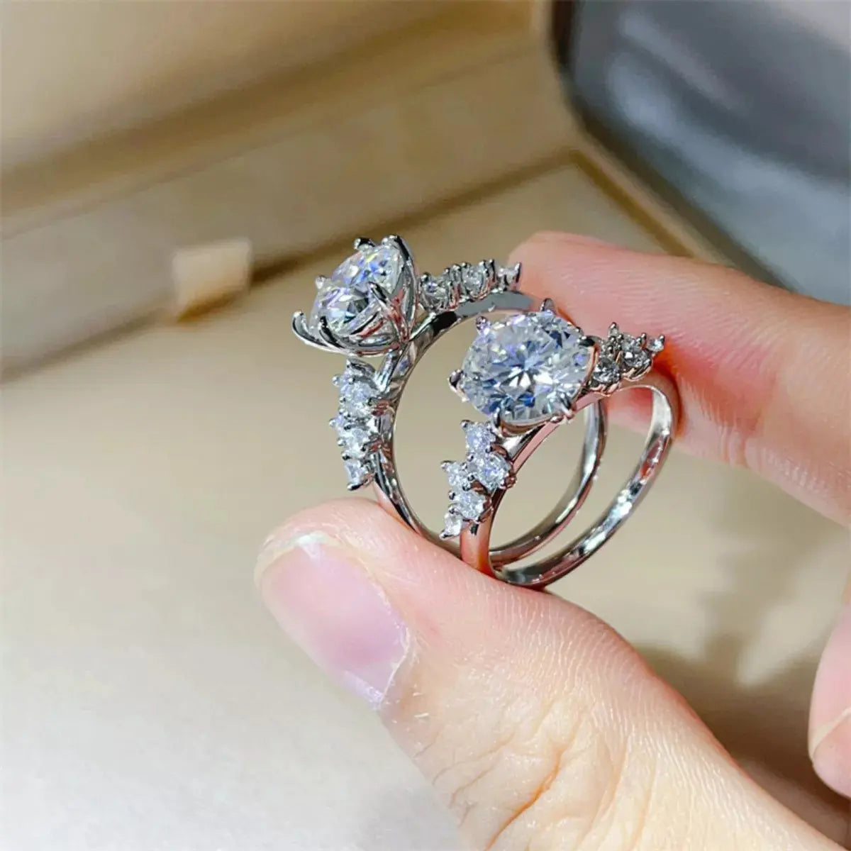 3 Carat Moissanite 925 Sterling Silver Ring - SmileBen