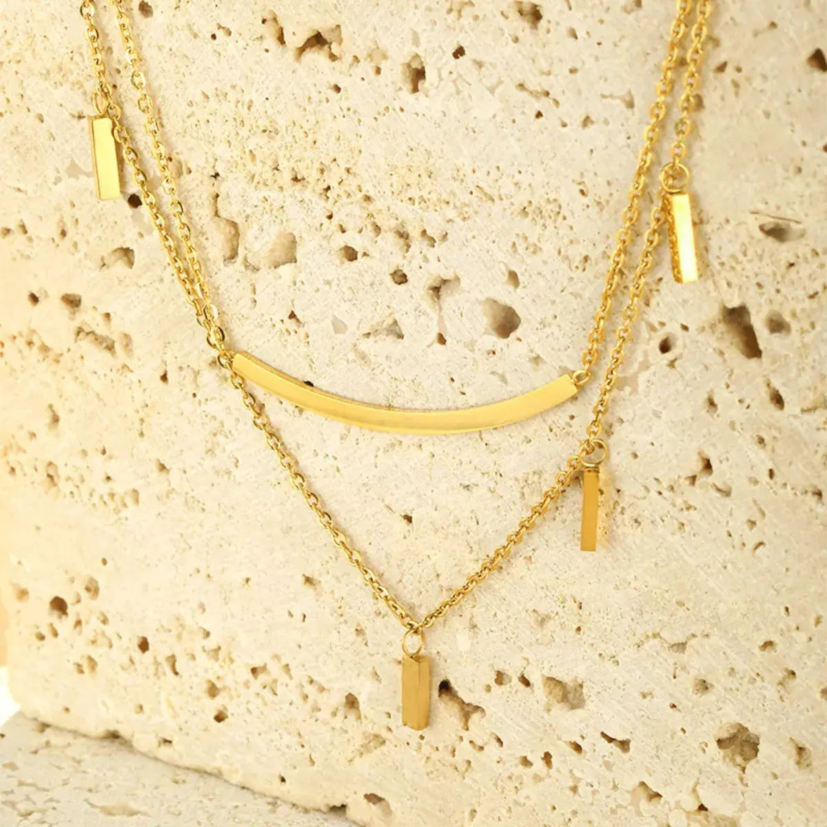 18K Gold-Plated Double Layered Necklace - SmileBen