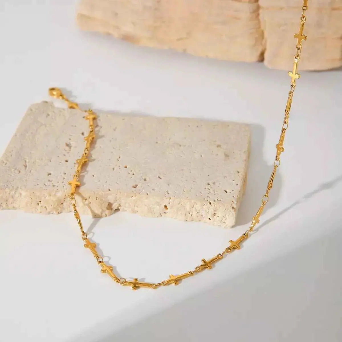18K Gold-Plated Cross Necklace - SmileBen