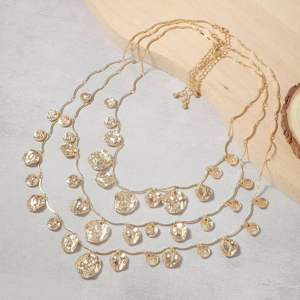 3-Piece 18K Gold-Plated Zinc Alloy Necklace - SmileBen