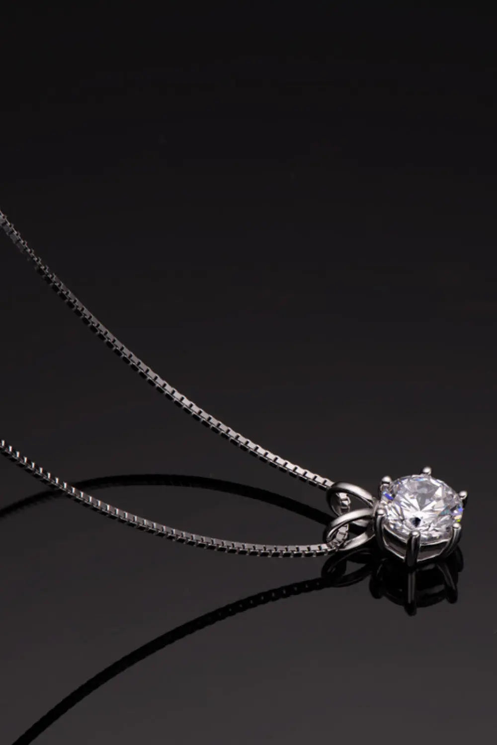 925 Sterling Silver 1 Carat Moissanite Pendant Necklace - SmileBen