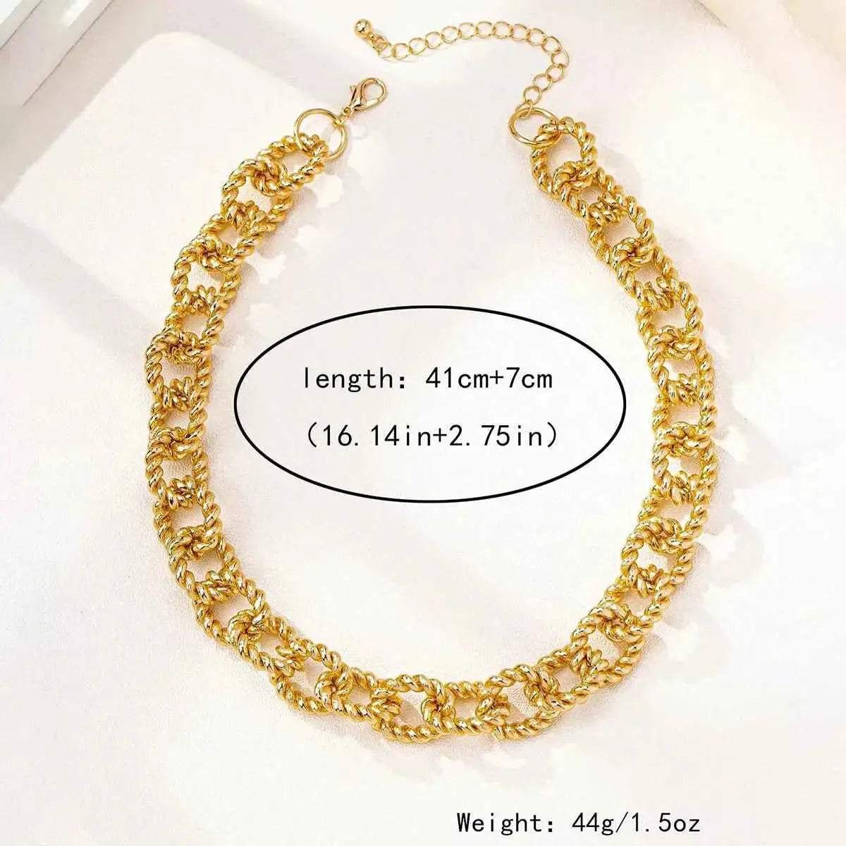 18K Gold-Plated Alloy Twisted Necklace - SmileBen