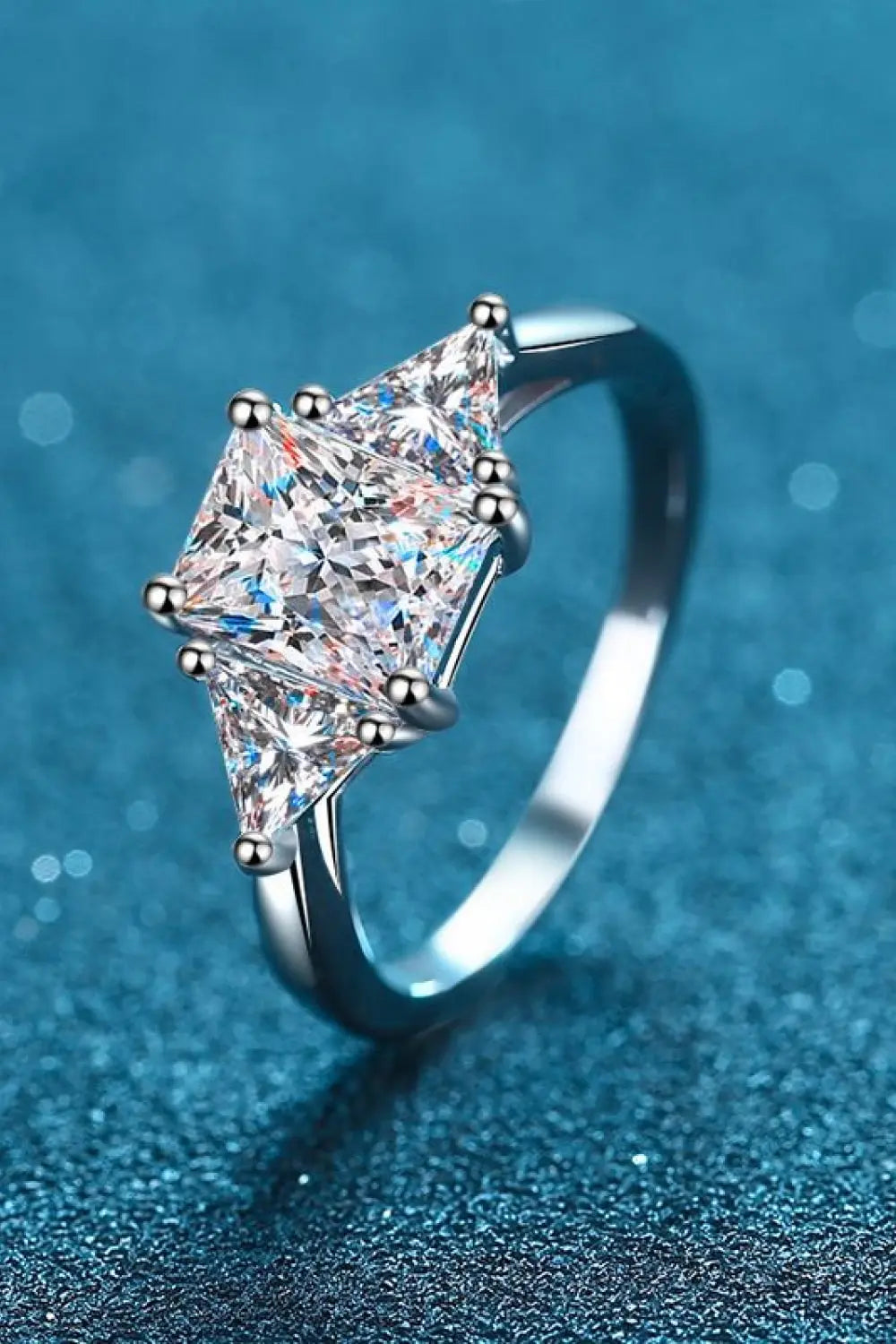 3 Carat Moissanite 925 Sterling Silver Rhodium-Plated Ring - SmileBen