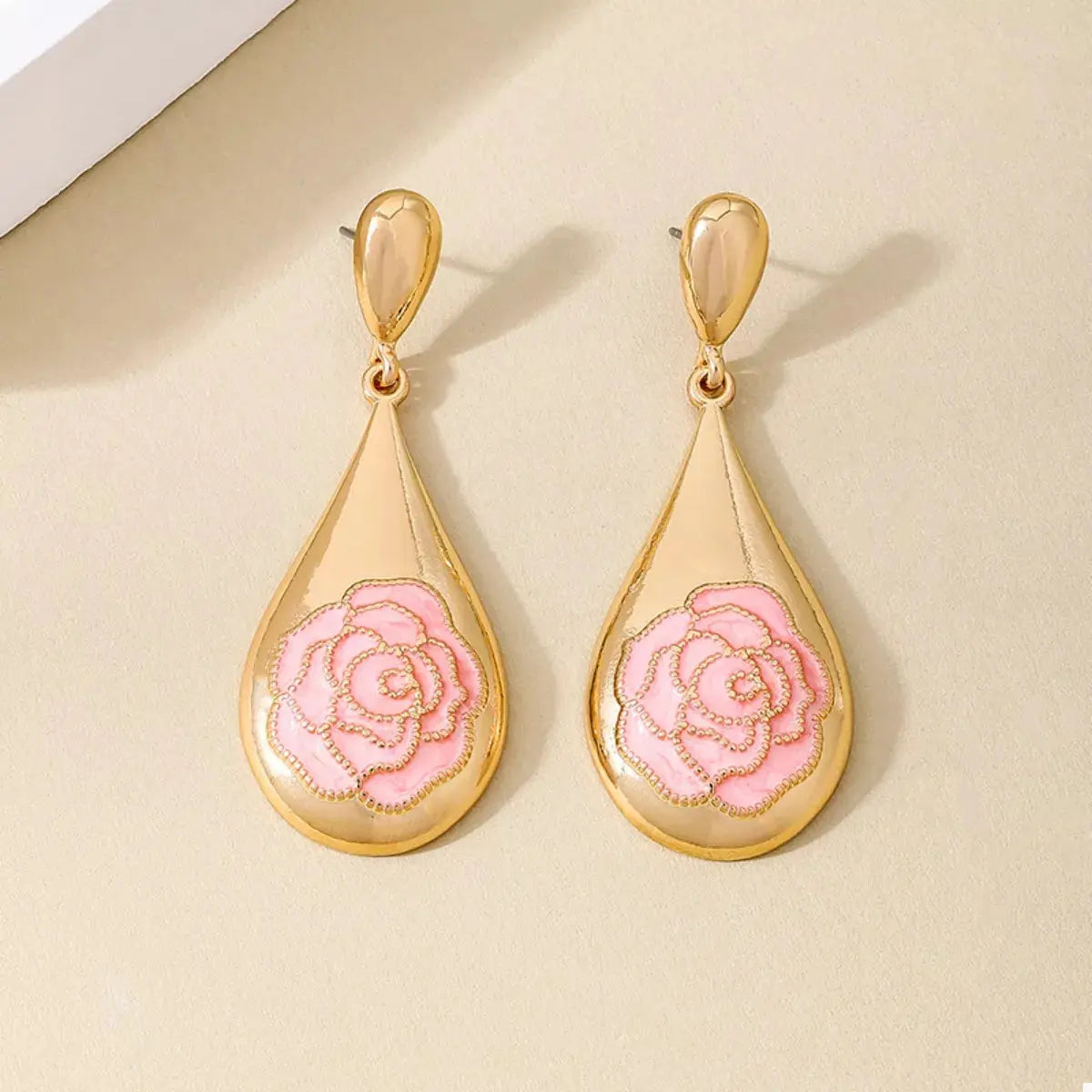 18K Gold-Plated Flower Teardrop Earrings - SmileBen
