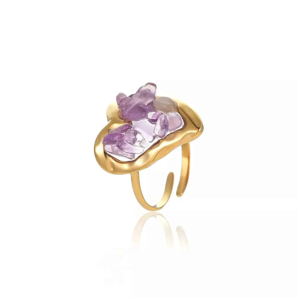 18K Gold-Plated Heart-Shaped Ring