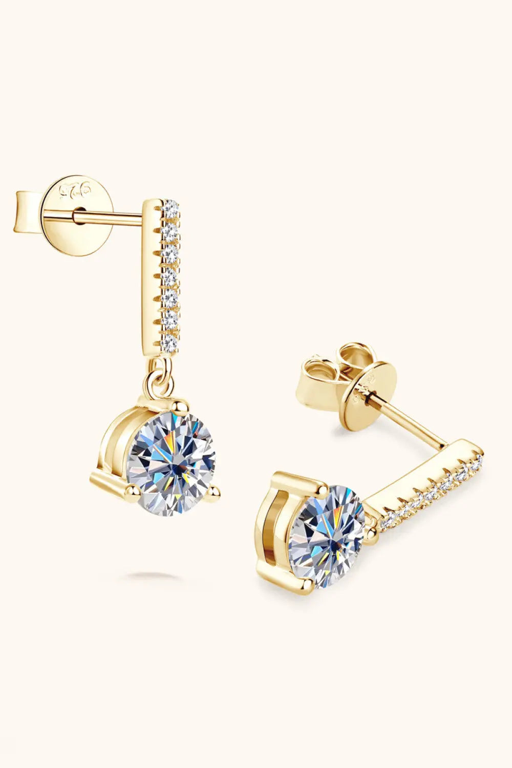 2 Carat Moissanite 925 Sterling Silver Drop Earrings - SmileBen