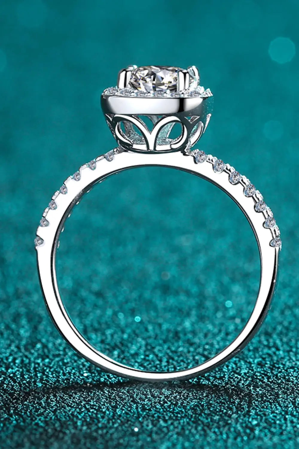 2 Carat Moissanite Square Halo Ring - SmileBen