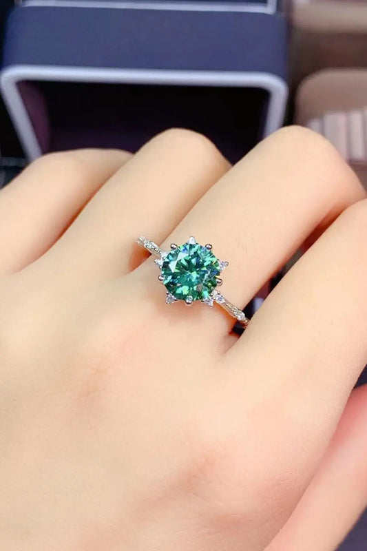 All Eyes On Me 1 Carat Moissanite Platinum-Plated Ring - SmileBen
