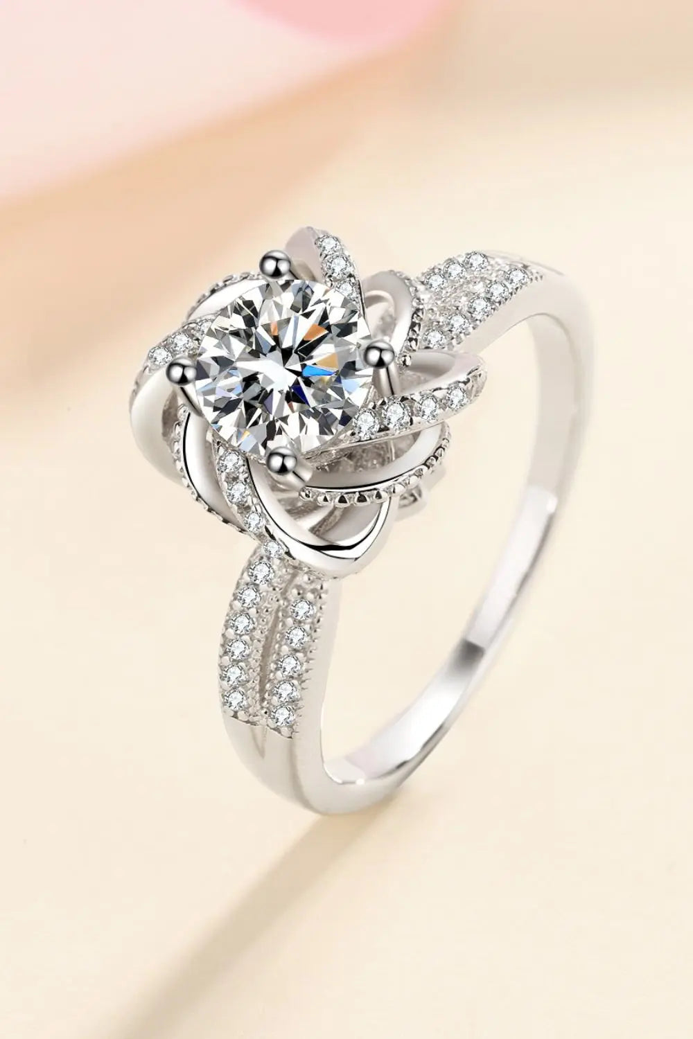 1 Carat Moissanite 925 Sterling Silver Ring - SmileBen
