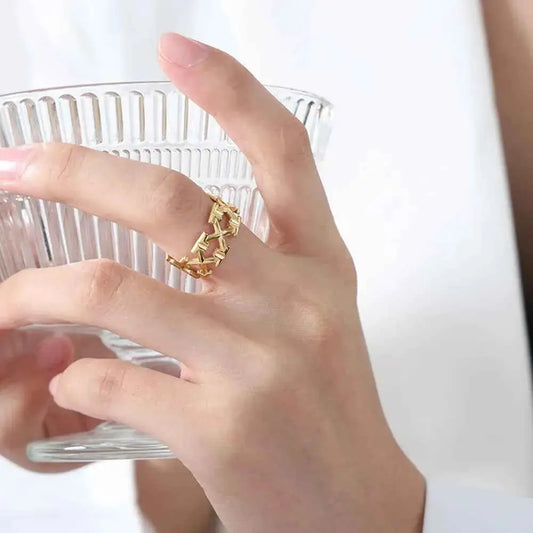 18K Gold-Plated Irregular Open Ring
