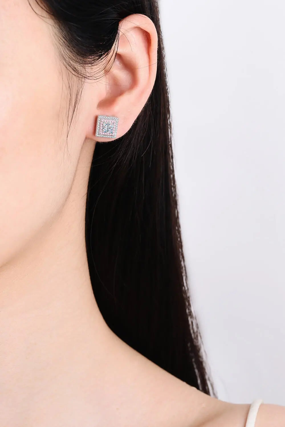 Moissanite Square Stud Earrings - SmileBen