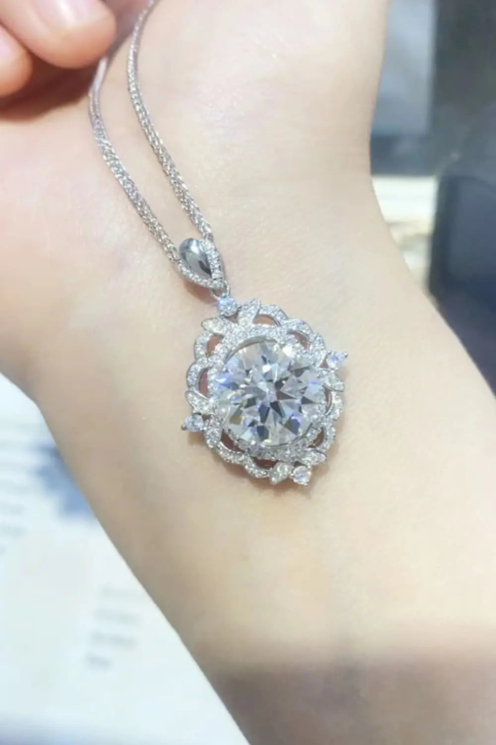 5 Carat Moissanite 925 Sterling Silver Necklace - SmileBen