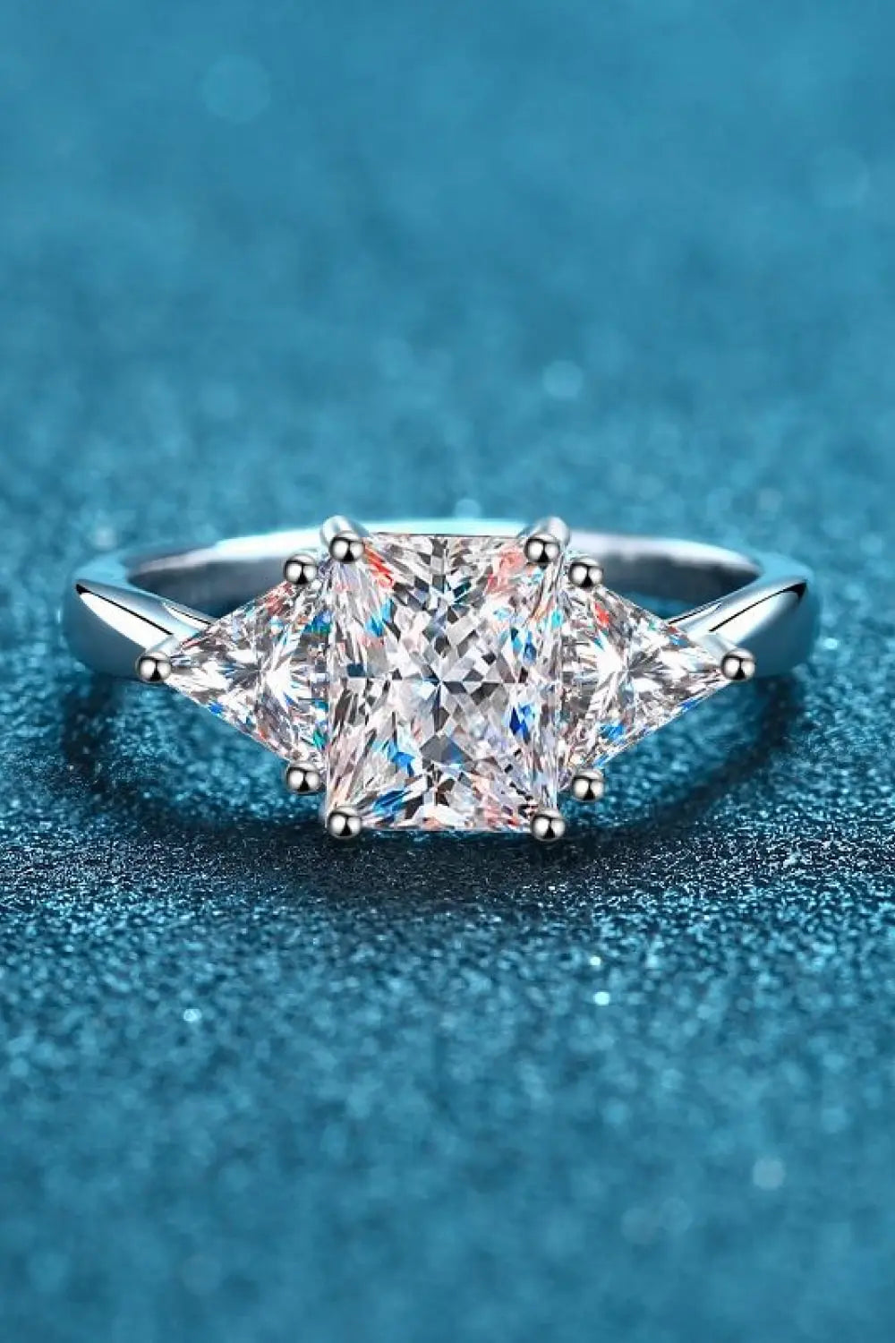 3 Carat Moissanite 925 Sterling Silver Rhodium-Plated Ring - SmileBen