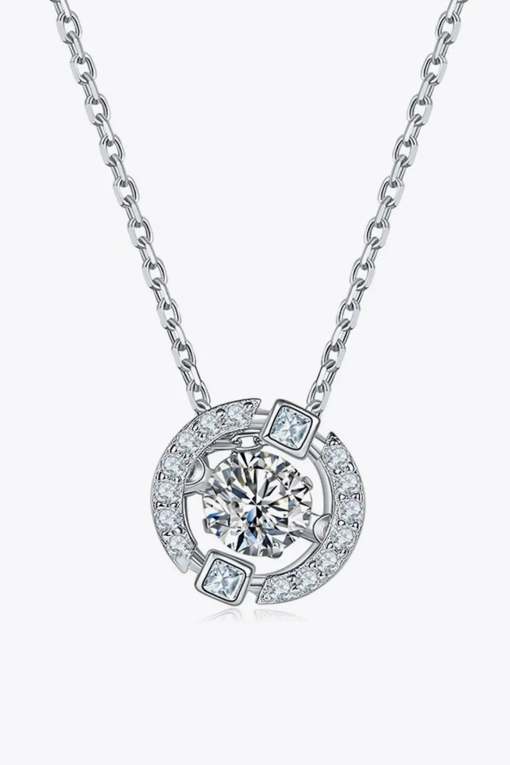 Moissanite Pendant Chain-Link Necklace - SmileBen