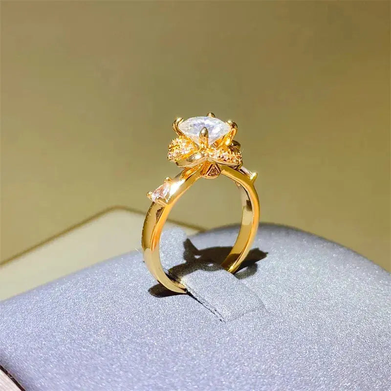 1 Carat Moissanite Zircon 925 Sterling Silver Ring - SmileBen