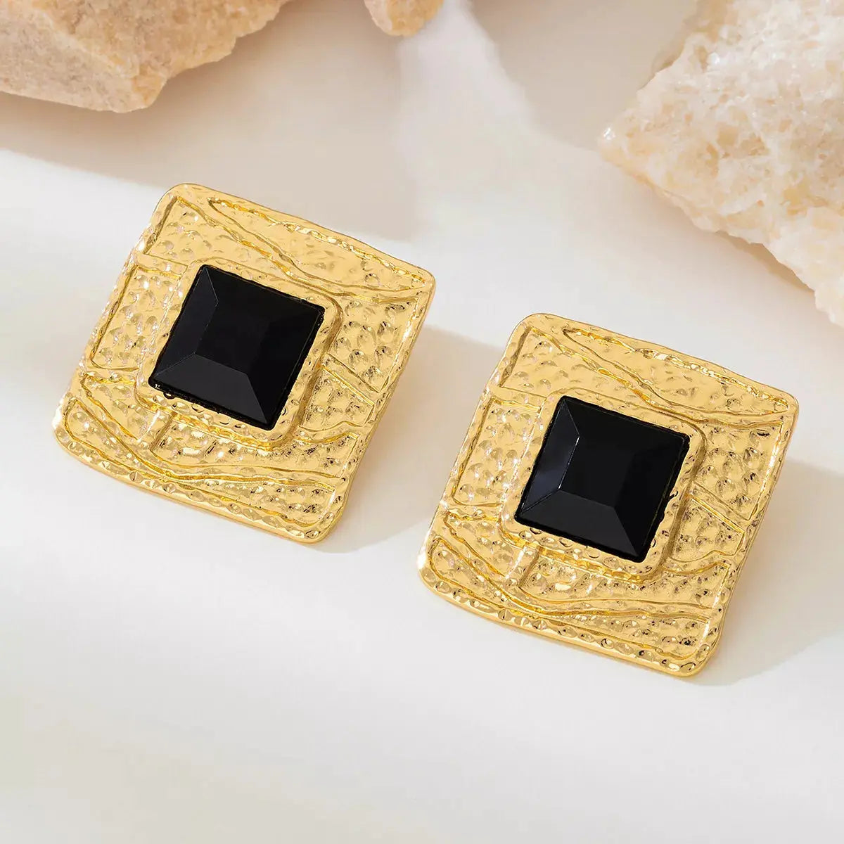 18K Gold-Plated Square Earrings - SmileBen