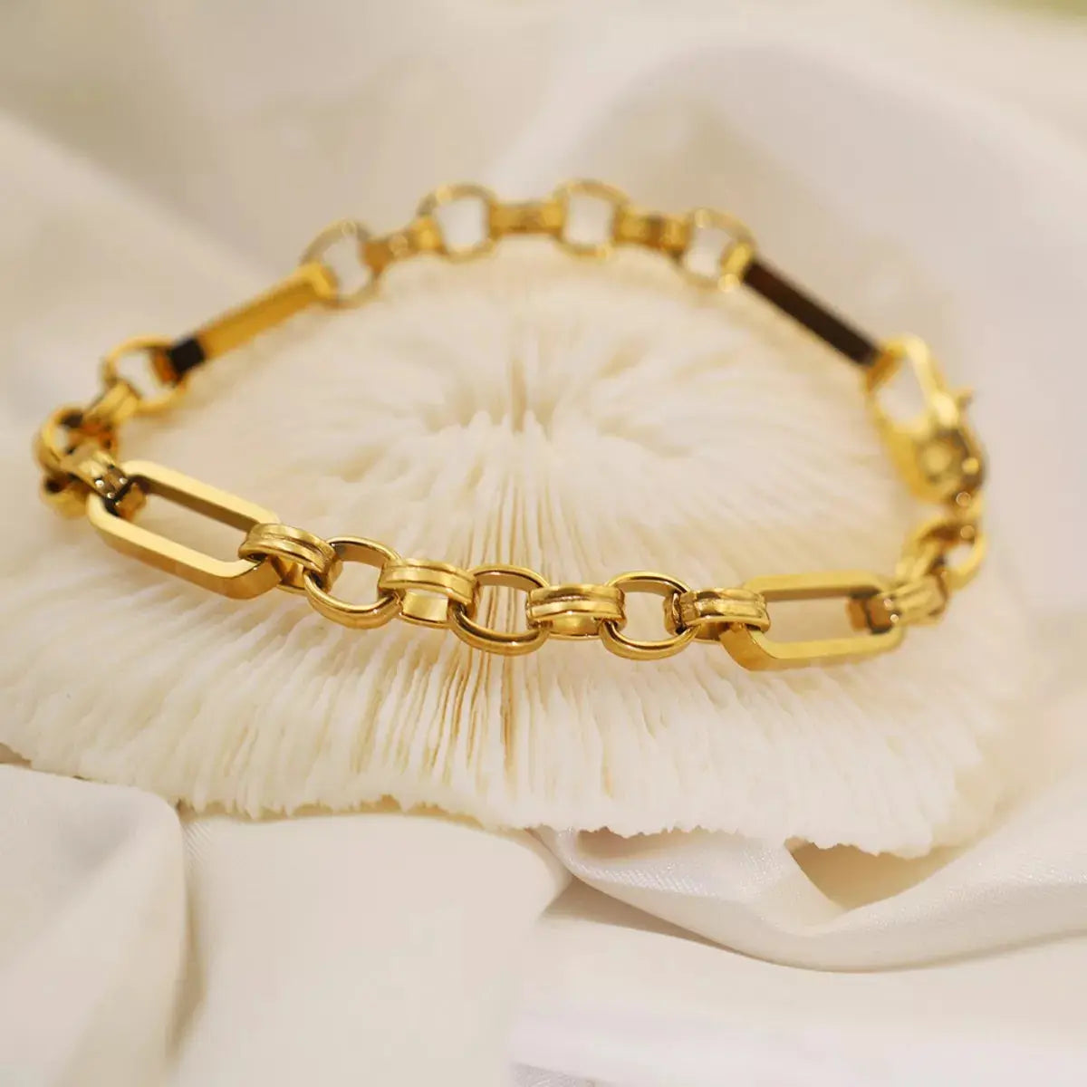 18K Gold-Plated Chunky Gold Chain Link Bracelet - SmileBen