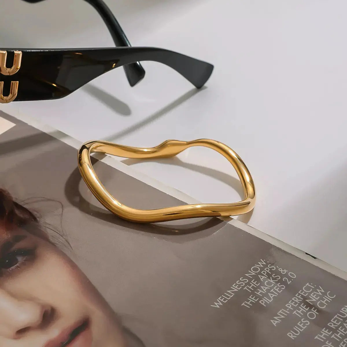 18K Gold-Plated Wave Bracelet - SmileBen