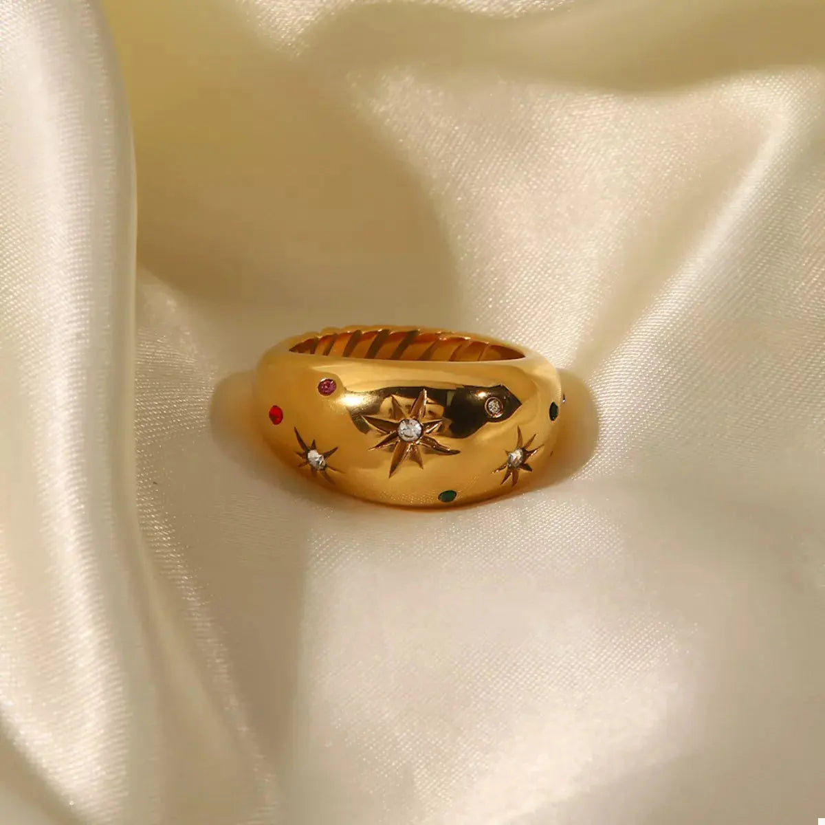 18K Gold-Plated Zircon Ring - SmileBen