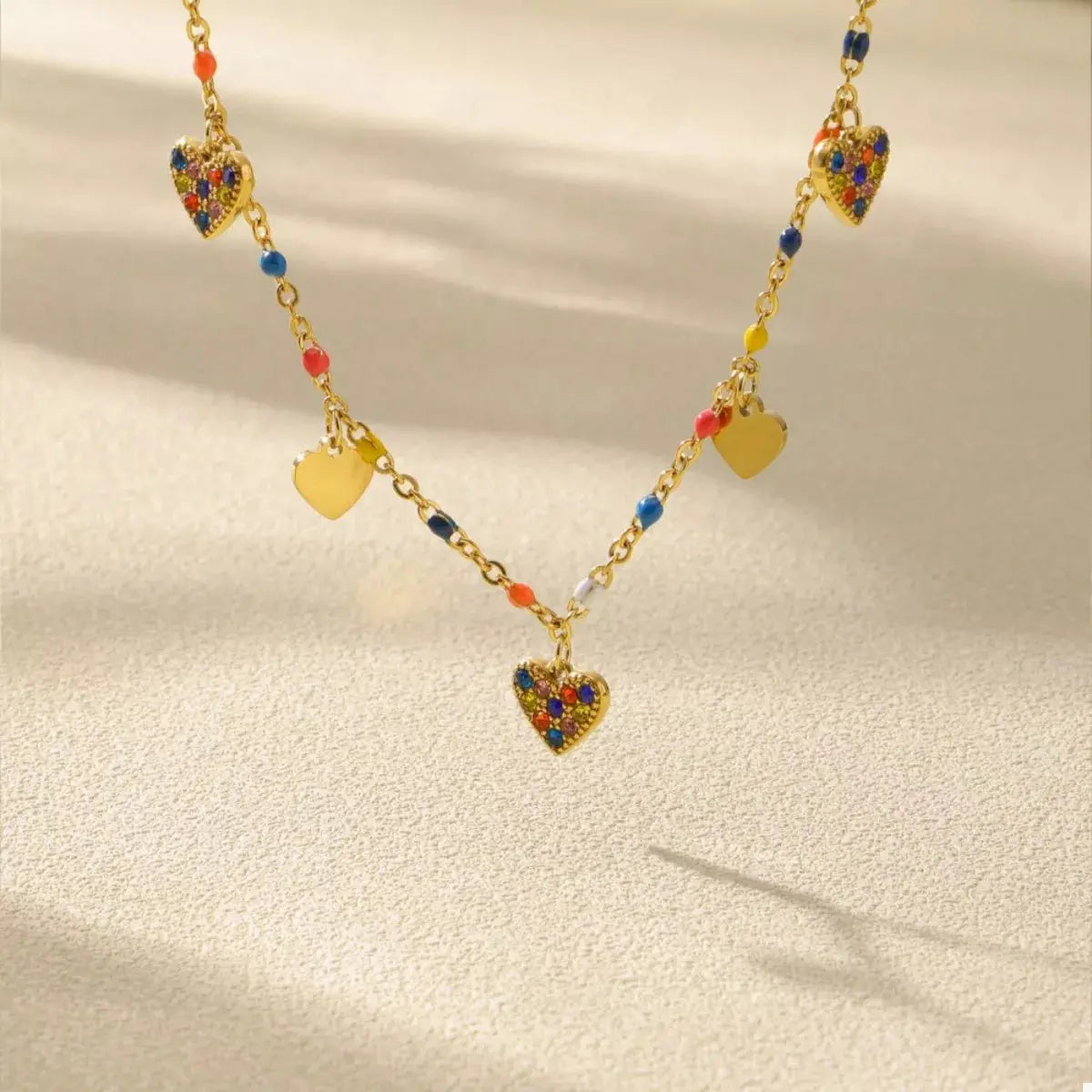 18K Gold-Plated Heart Charm Necklace - SmileBen