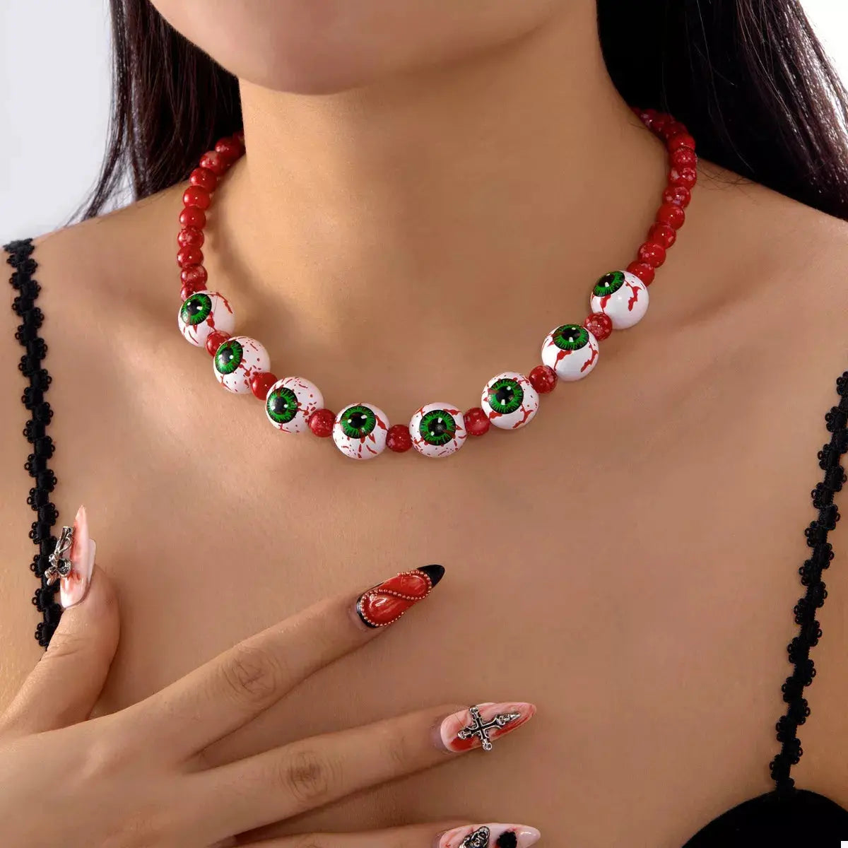 Halloween Beaded Necklace and Bracelet Jewelry Set - SmileBen