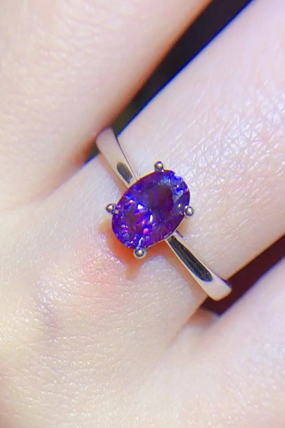 1 Carat Moissanite 4-Prong Solitaire Ring - SmileBen