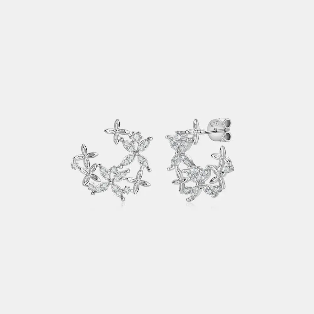 925 Sterling Silver Moissanite Lucky Clover Earrings - SmileBen