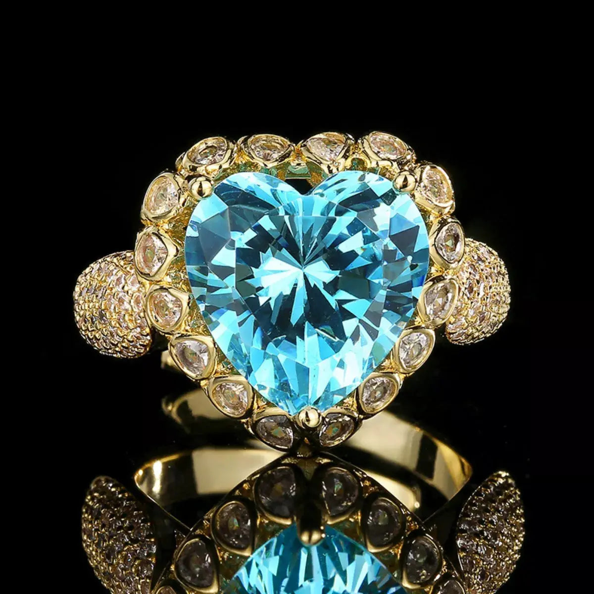 18K Gold-Plated Heart-Shaped Ring - SmileBen