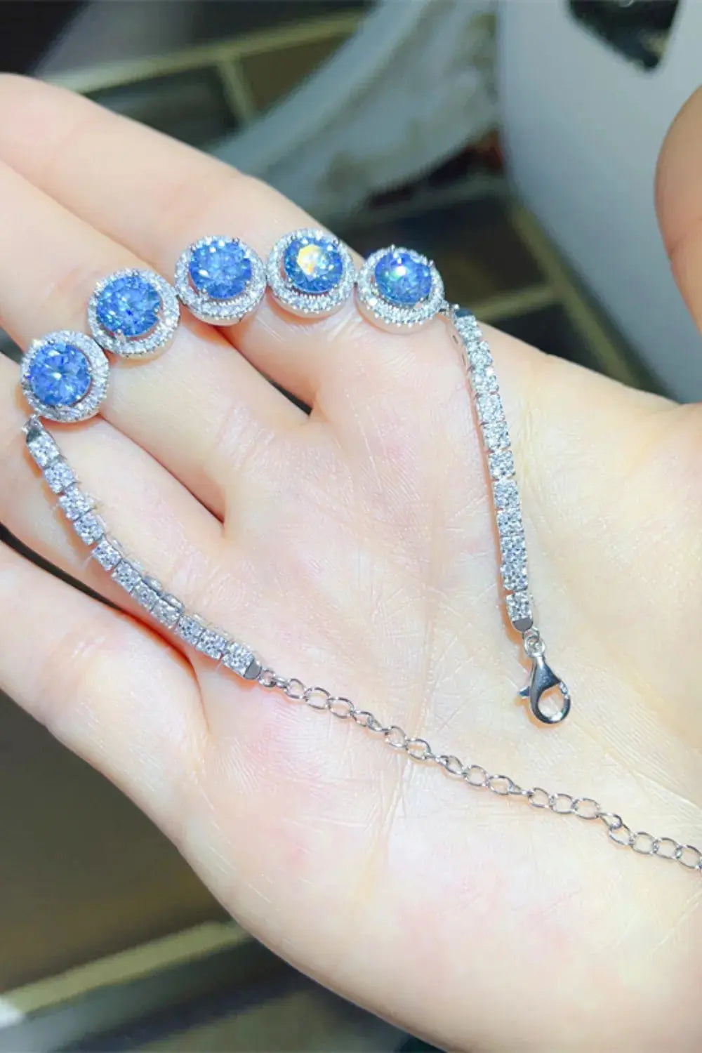 5 Carat Moissanite 925 Sterling Silver Bracelet - SmileBen