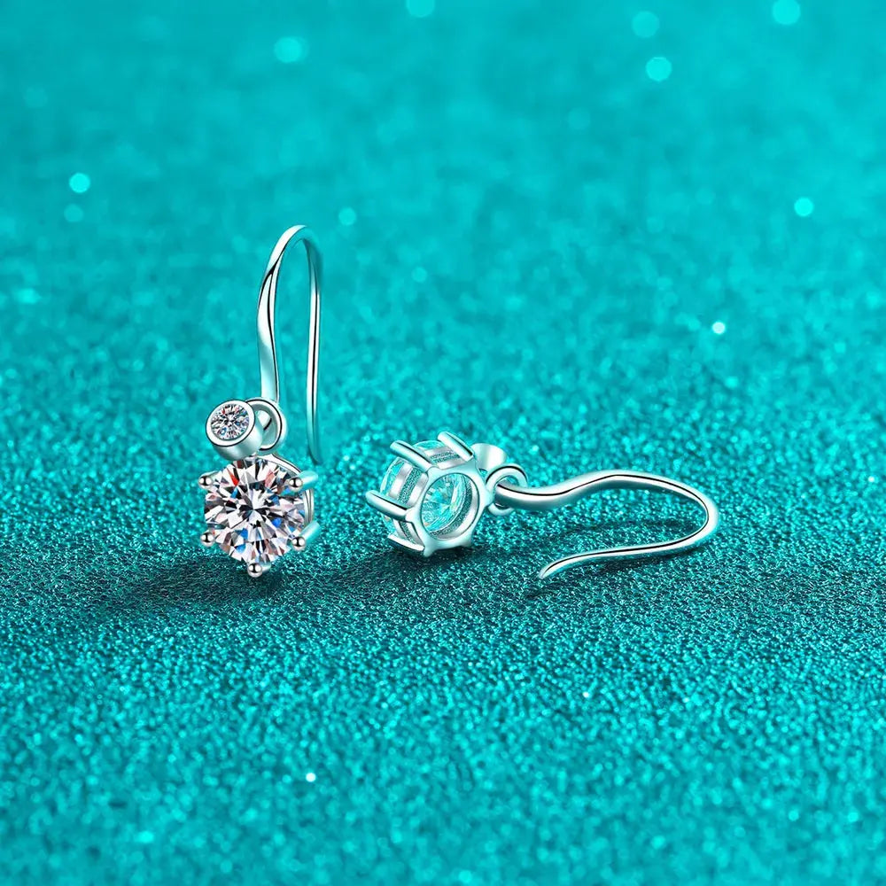 2 Carat Moissanite 925 Sterling Silver Earrings - SmileBen