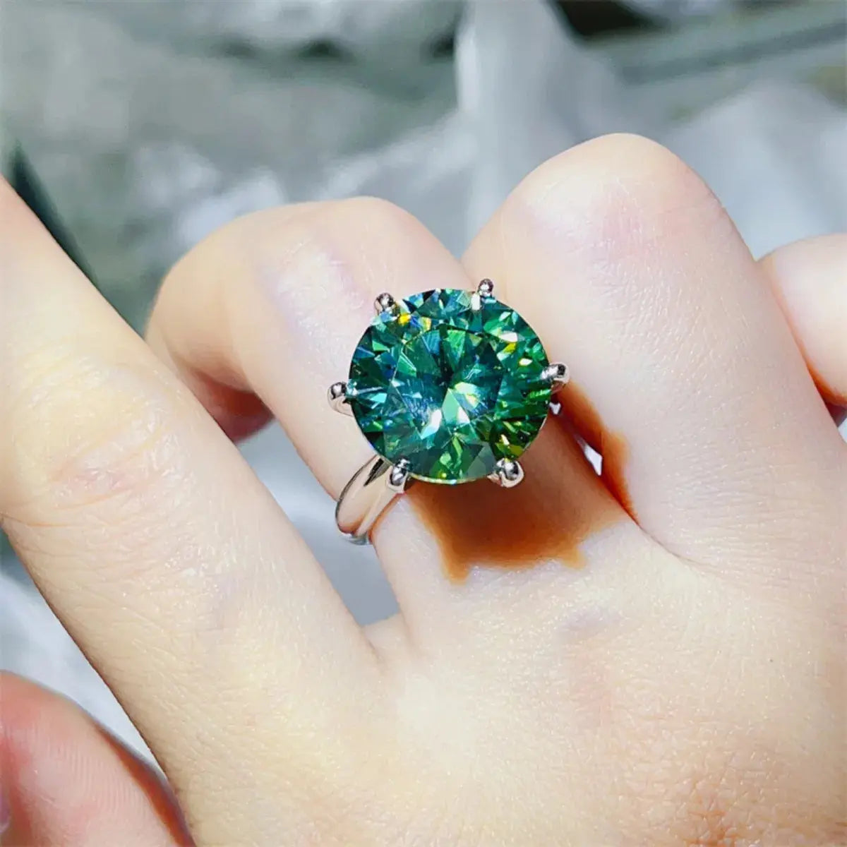 10 Carat Moissanite 925 Sterling Silver Ring - SmileBen