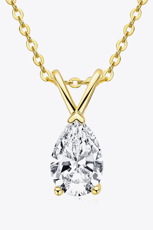 1.5 Carat Moissanite Pendant 925 Sterling Silver Necklace - SmileBen