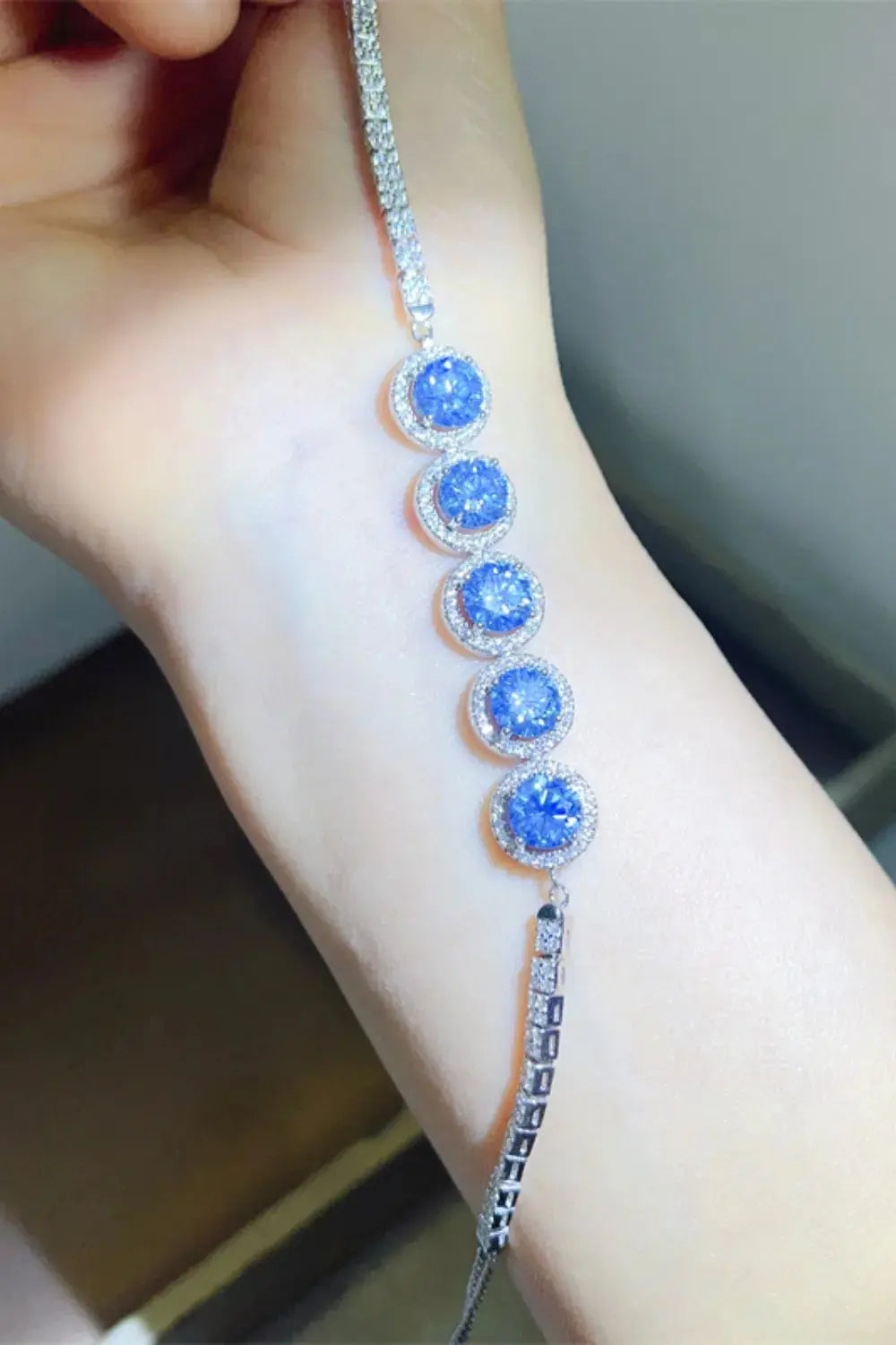 5 Carat Moissanite 925 Sterling Silver Bracelet - SmileBen
