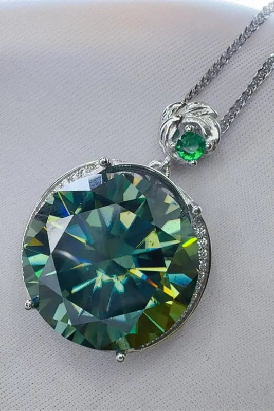 20 Carat Moissanite 925 Sterling Silver Pendant Necklace - SmileBen