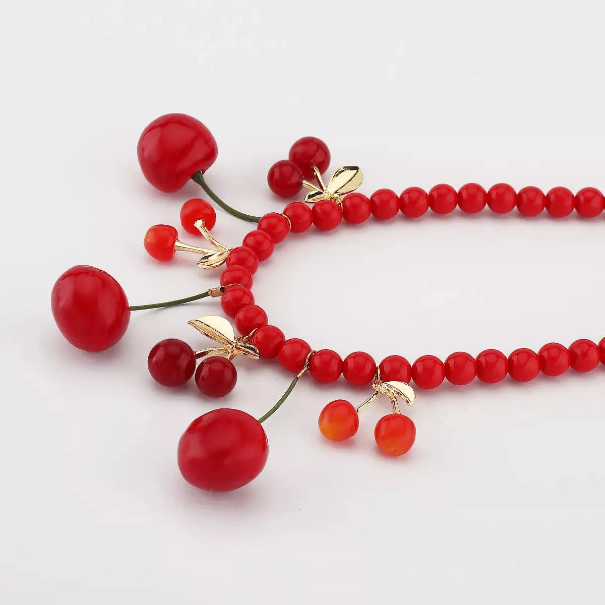Cherry Beaded Charm Necklace - SmileBen