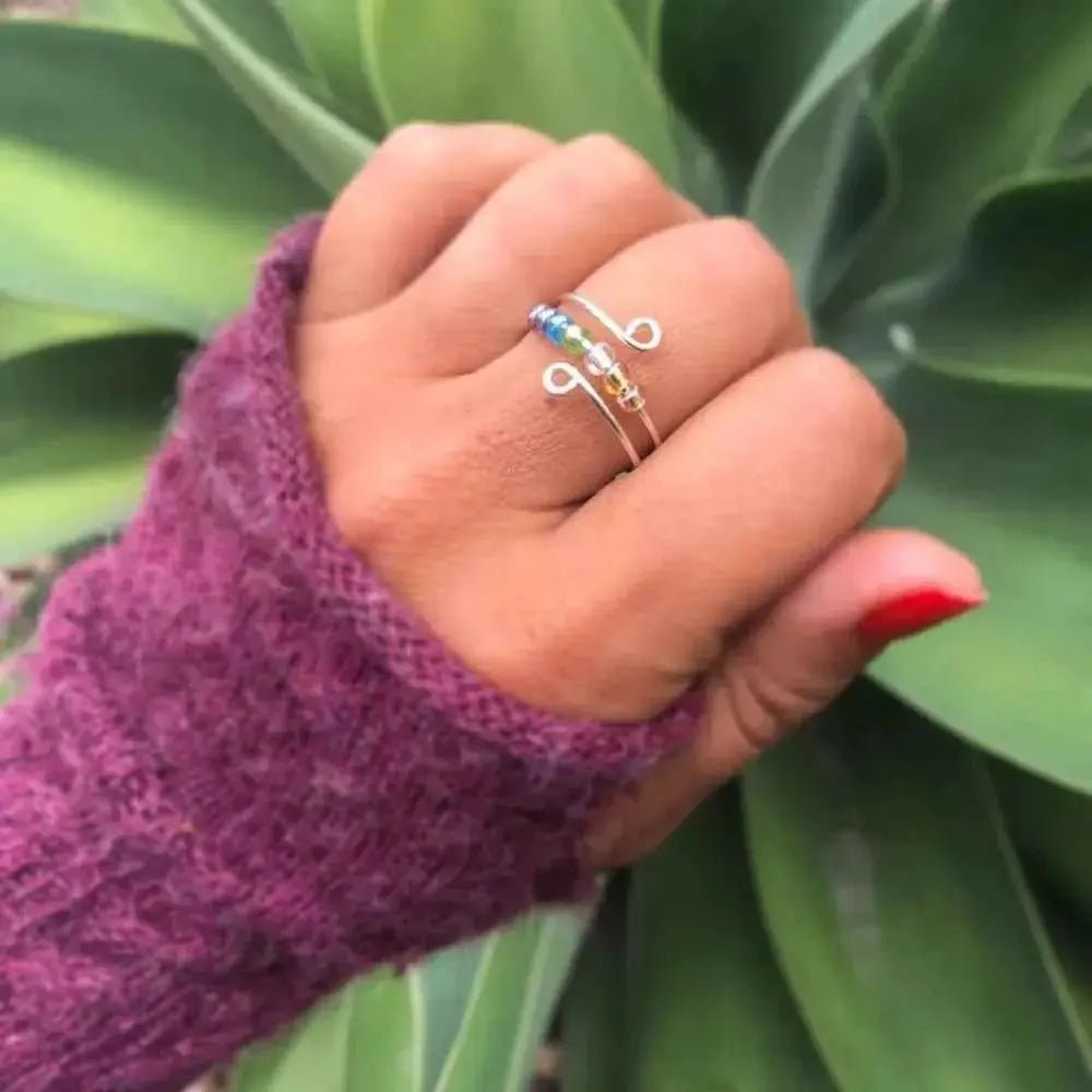 925 Sterling Silver Bead Wrap Ring - SmileBen