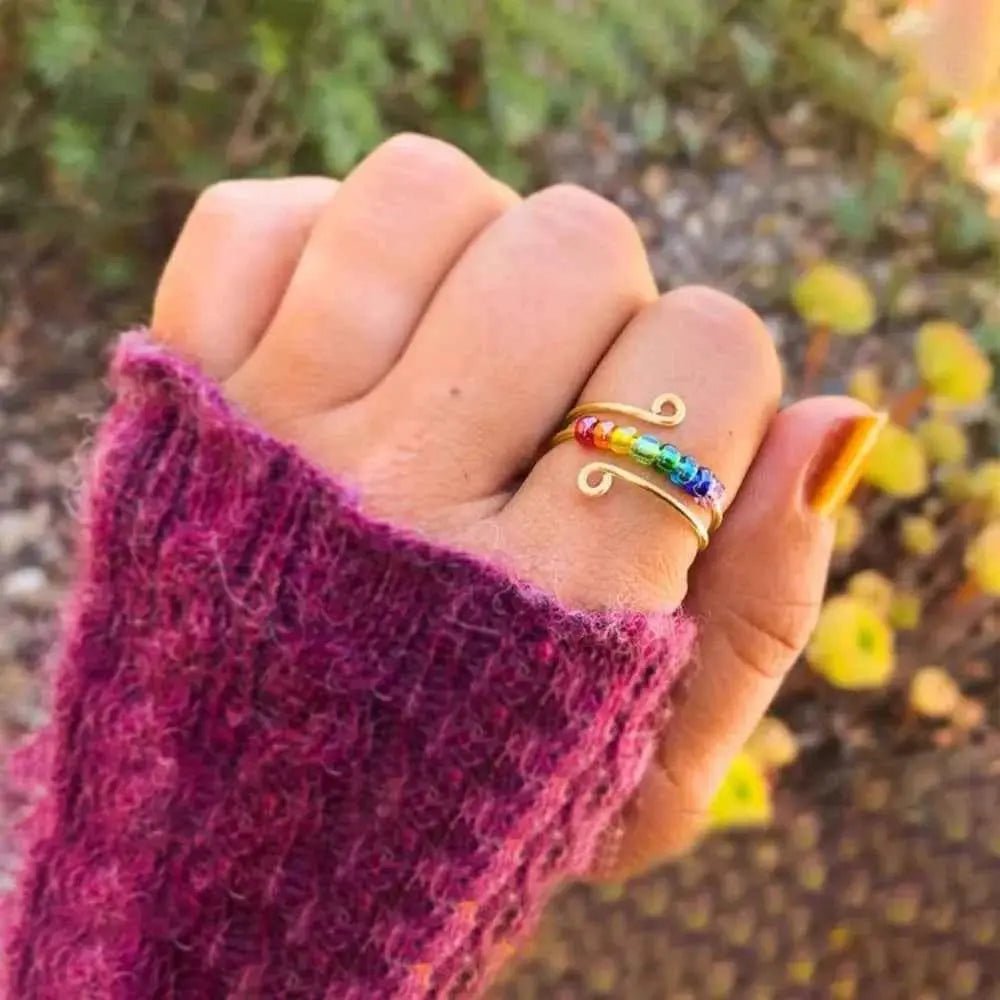 925 Sterling Silver Bead Wrap Ring - SmileBen