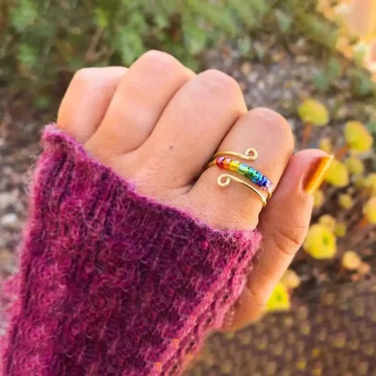 925 Sterling Silver Bead Wrap Ring - SmileBen