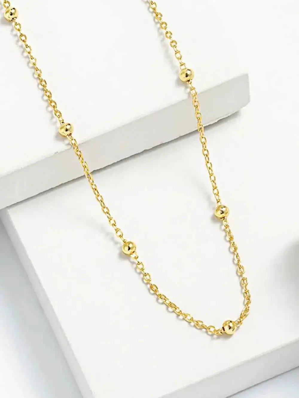 925 Sterling Silver Beaded Necklace - SmileBen