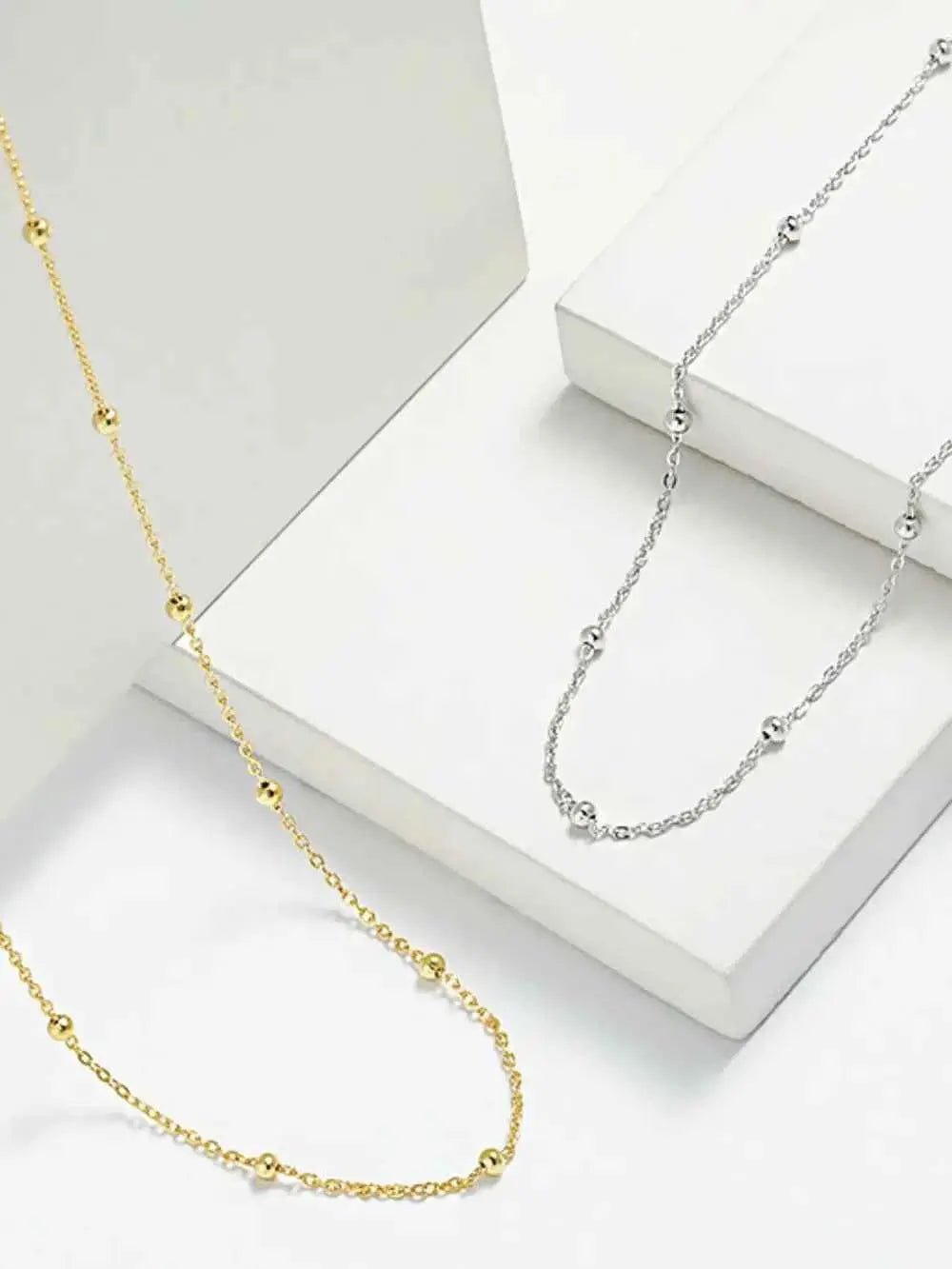 925 Sterling Silver Beaded Necklace - SmileBen