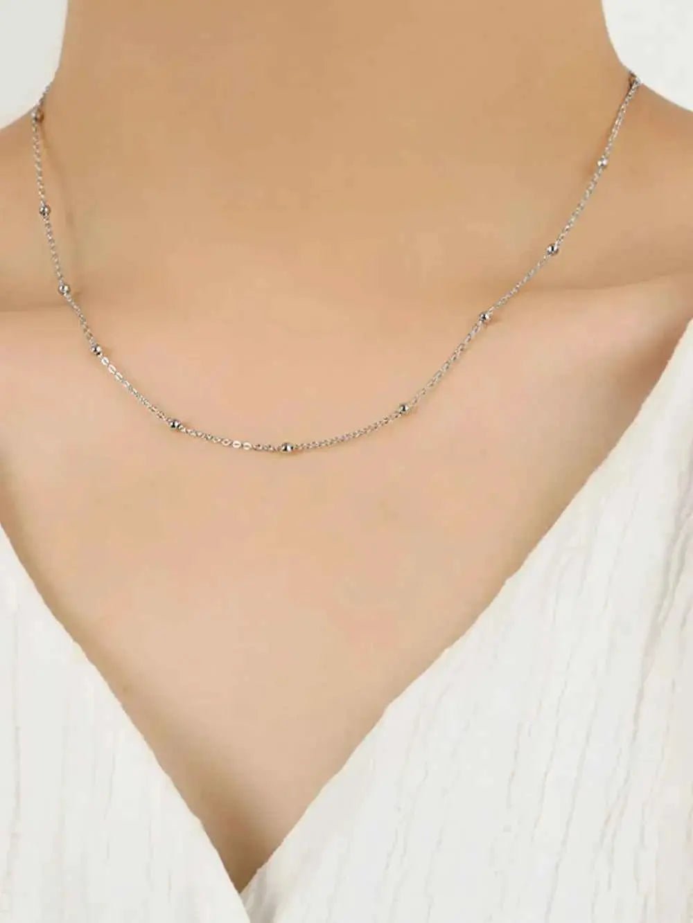 925 Sterling Silver Beaded Necklace - SmileBen