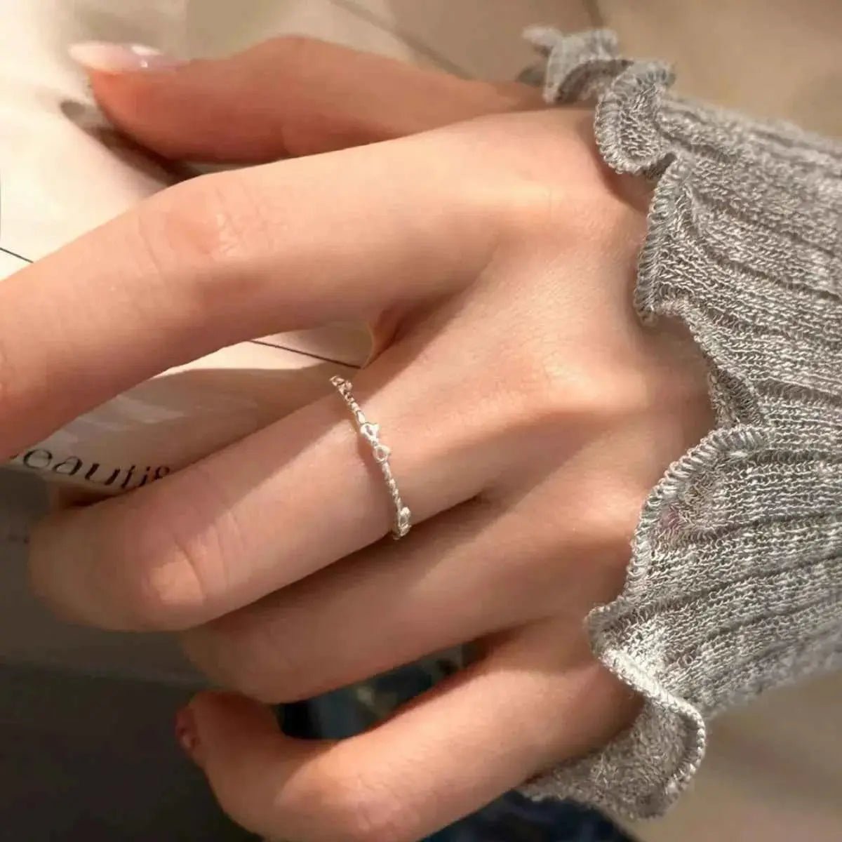 925 Sterling Silver Bow Open Ring - SmileBen
