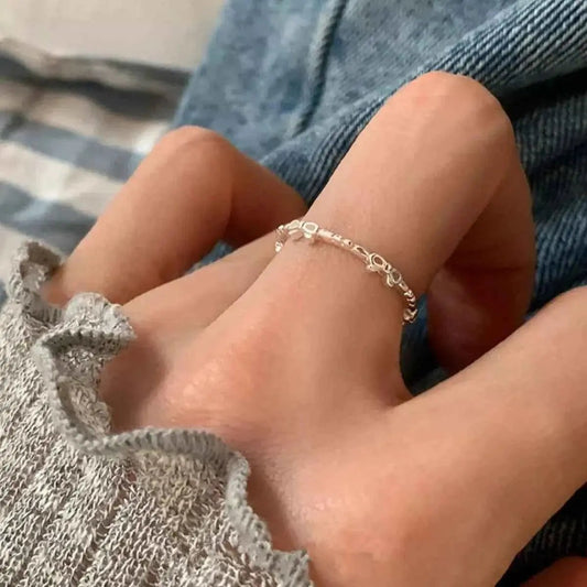 925 Sterling Silver Bow Open Ring - SmileBen