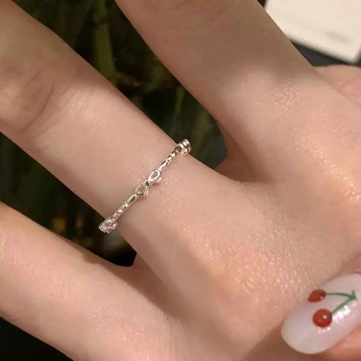 925 Sterling Silver Bow Open Ring - SmileBen