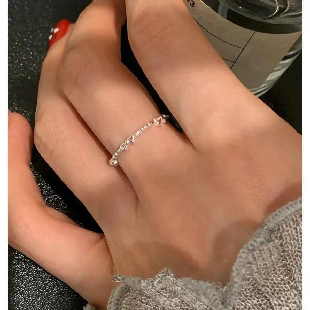 925 Sterling Silver Bow Open Ring - SmileBen