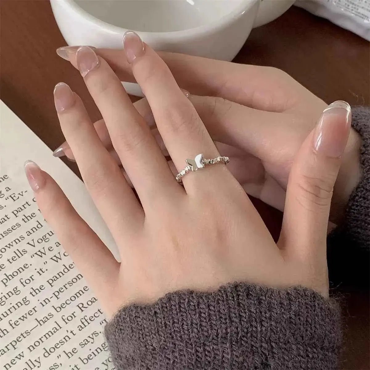 925 Sterling Silver Butterfly Ring - SmileBen