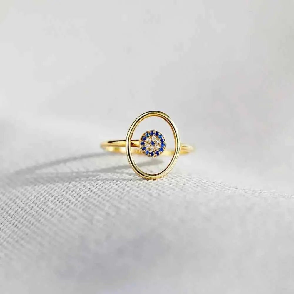 925 Sterling Silver Evil Eye Ring - SmileBen