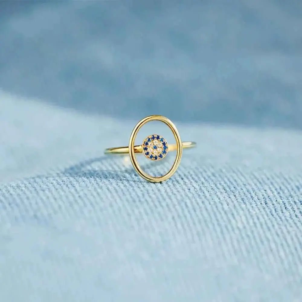 925 Sterling Silver Evil Eye Ring - SmileBen